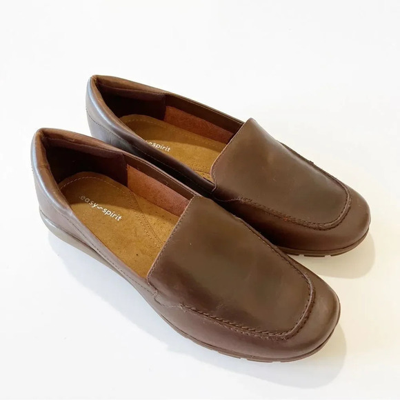 Easy Spirit Abide Smooth Brown Slip On‎ Loafer Size 9 WW Extra Wide New In Box - Picture 5 of 13